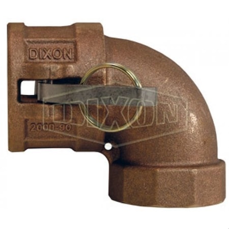 Dixon Type D 90Deg Cam and Groove Elbow, 1-1/4 in, Female Coupler x FNPT, Brass, Domestic 125D-90BR
